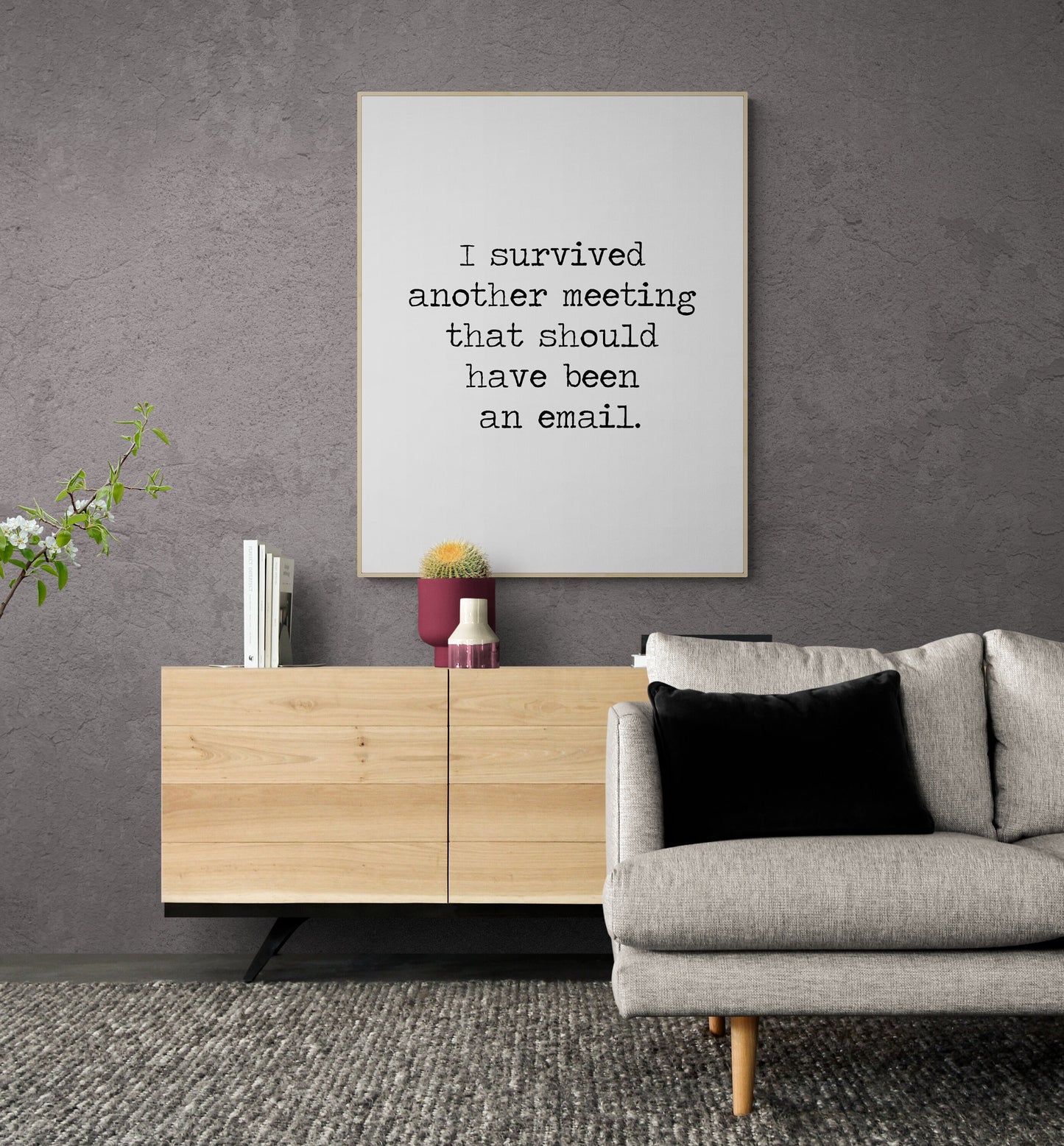 I Survived Another Meeting That Should Have Been An Email | Office Humor Art Print | Typewriter Typography