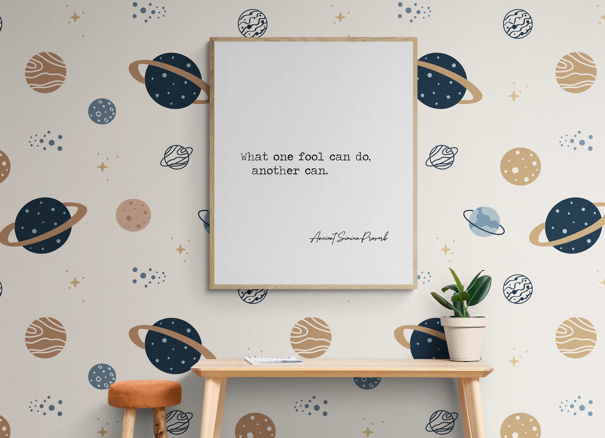 Ancient Simian Wisdom - Inspirational Proverb Typography Art Print