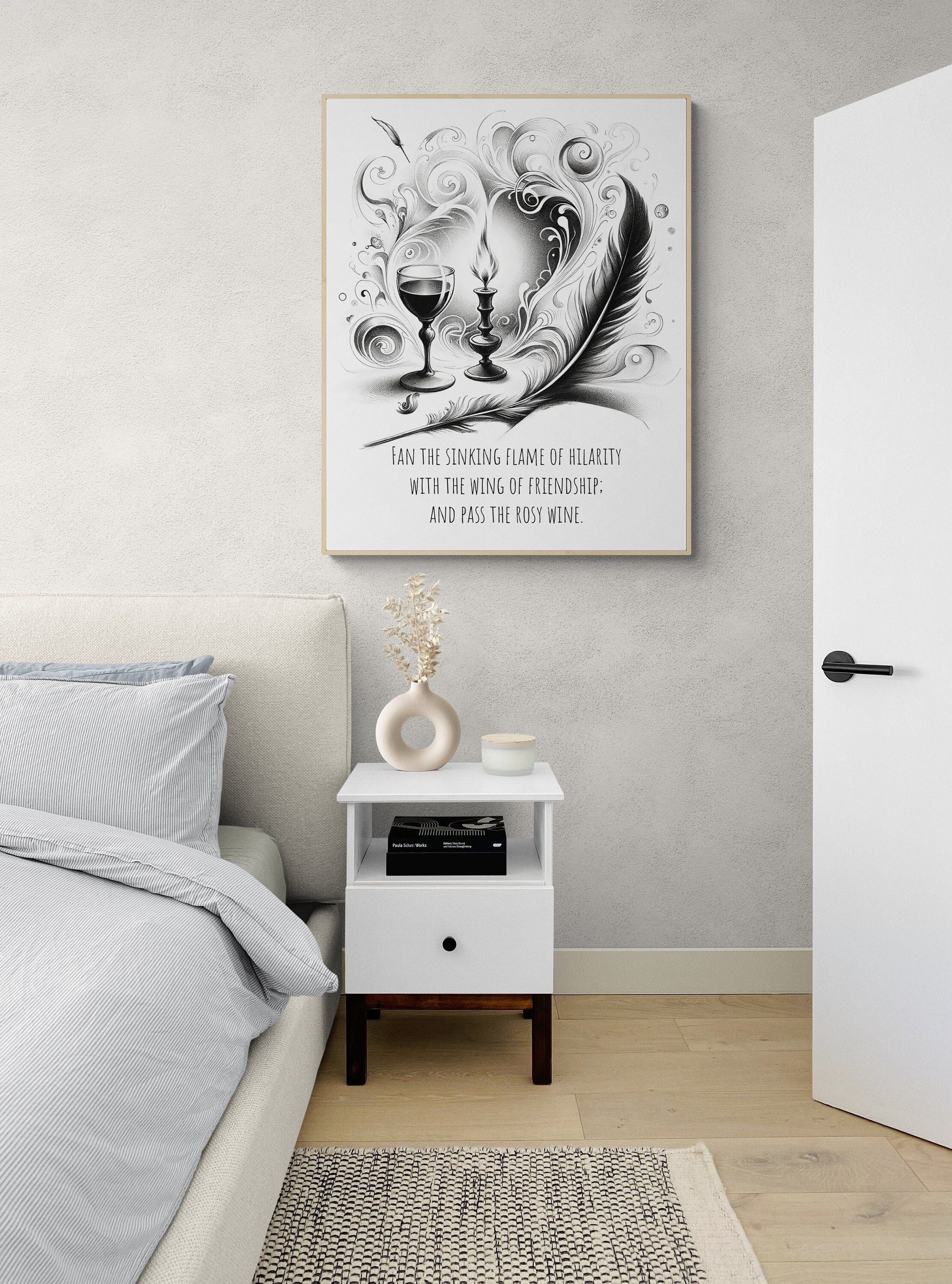 Fan the Sinking Flame of Hilarity with the Wing of Friendship; and Pass the Rosy Wine from The Old Curiosity Shop Art Print