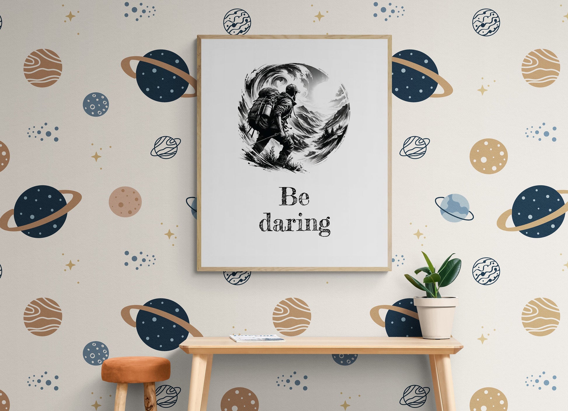 Be Daring Inspirational Sketch Art Print