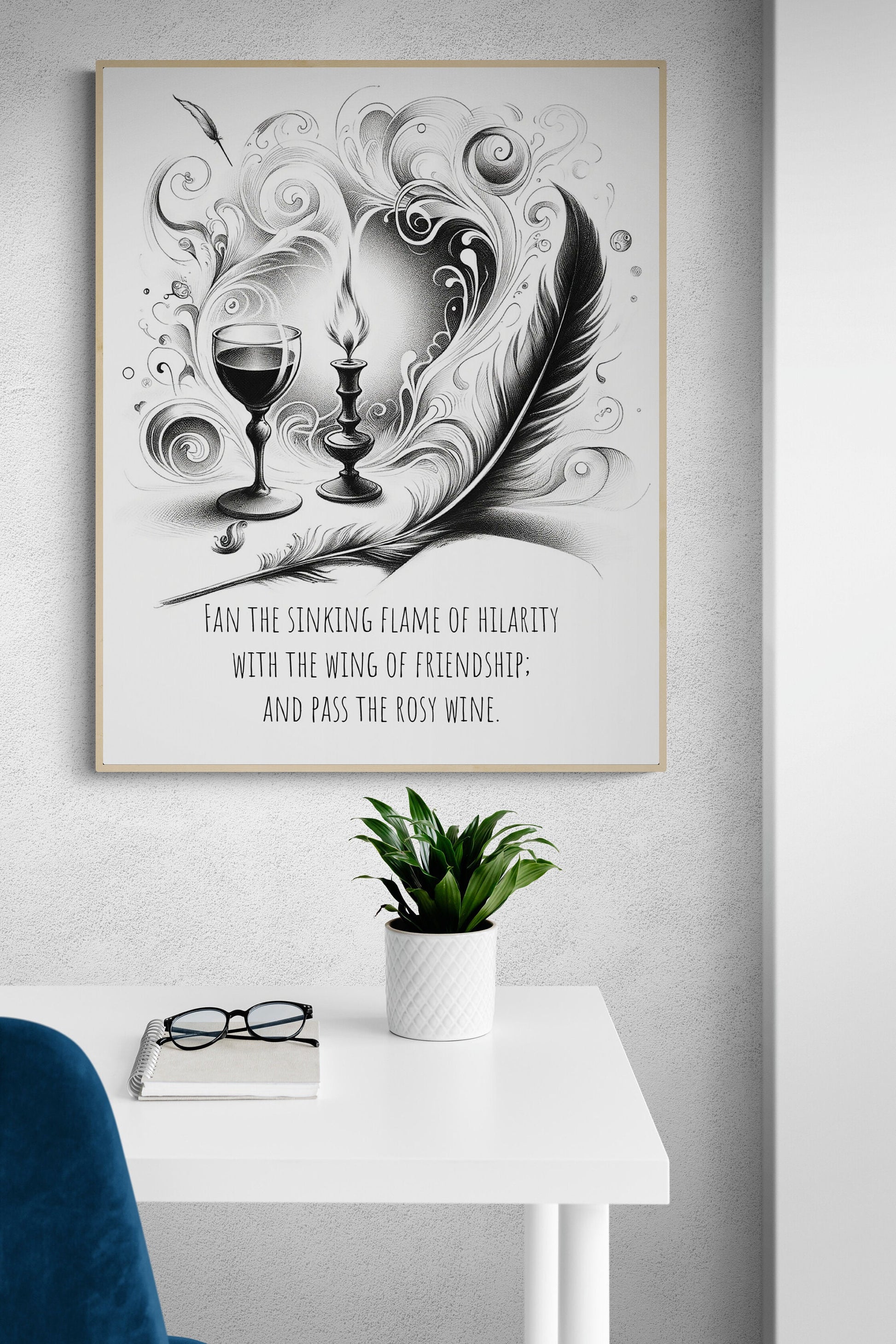 Fan the Sinking Flame of Hilarity with the Wing of Friendship; and Pass the Rosy Wine from The Old Curiosity Shop Art Print