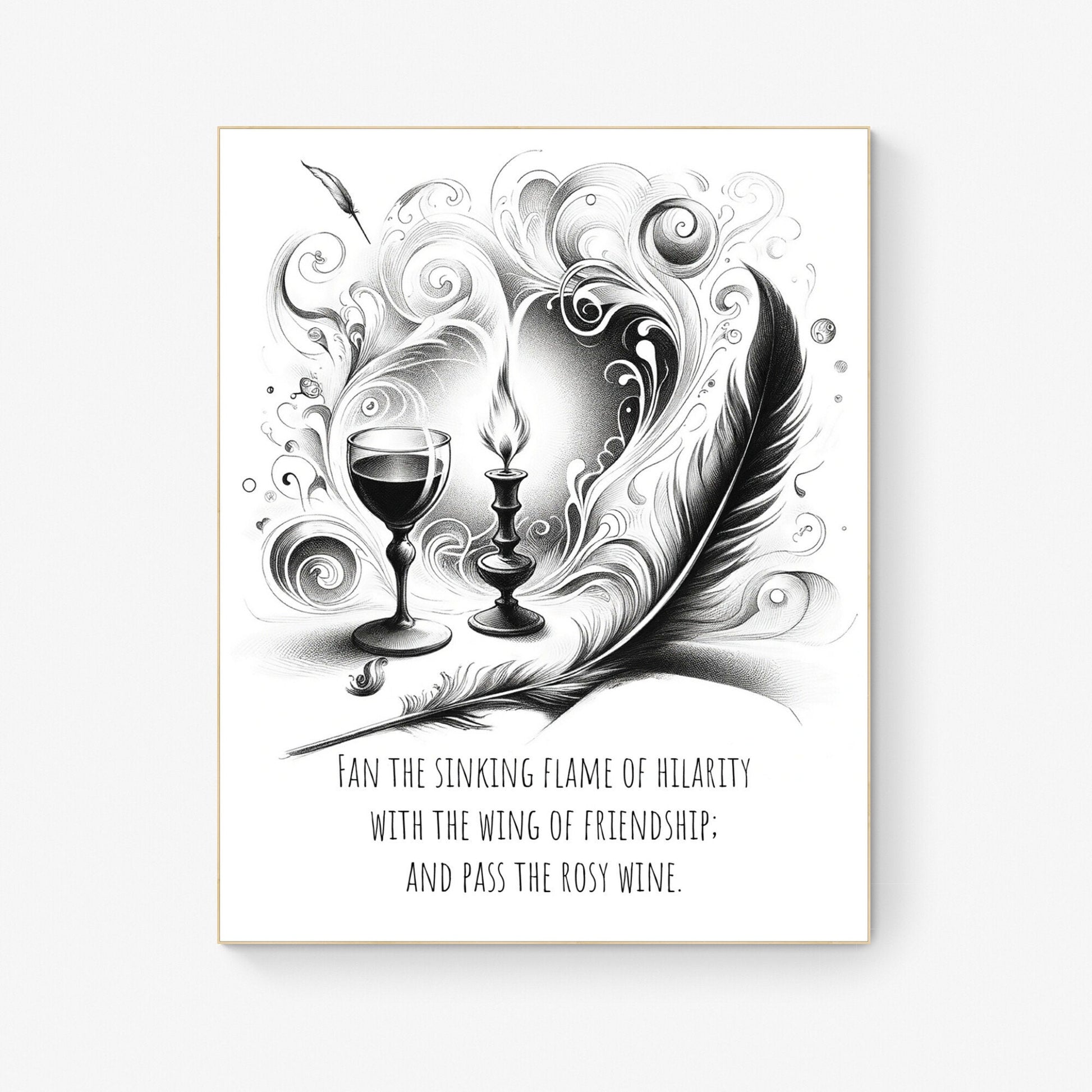 Fan the Sinking Flame of Hilarity with the Wing of Friendship; and Pass the Rosy Wine from The Old Curiosity Shop Art Print