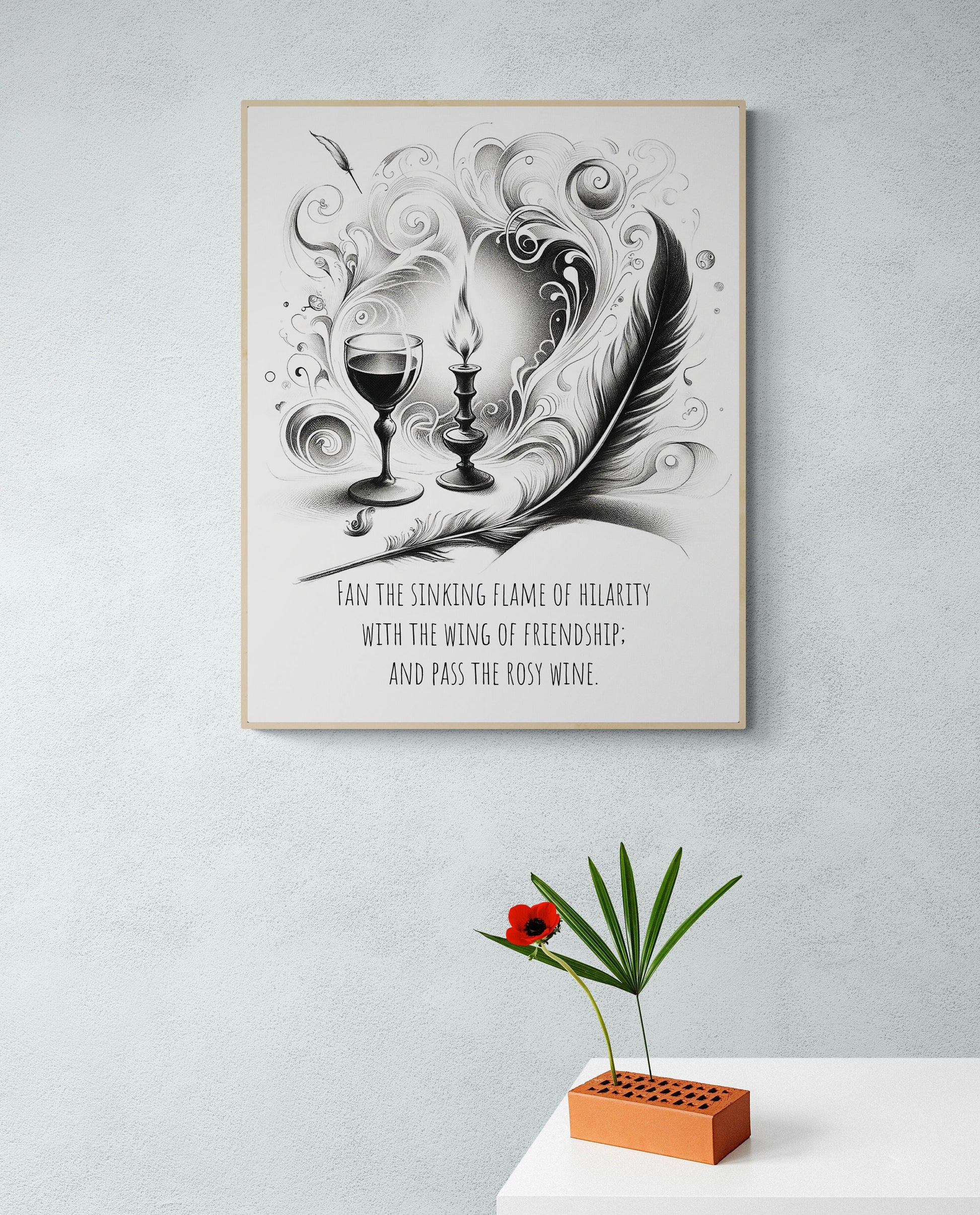 Fan the Sinking Flame of Hilarity with the Wing of Friendship; and Pass the Rosy Wine from The Old Curiosity Shop Art Print