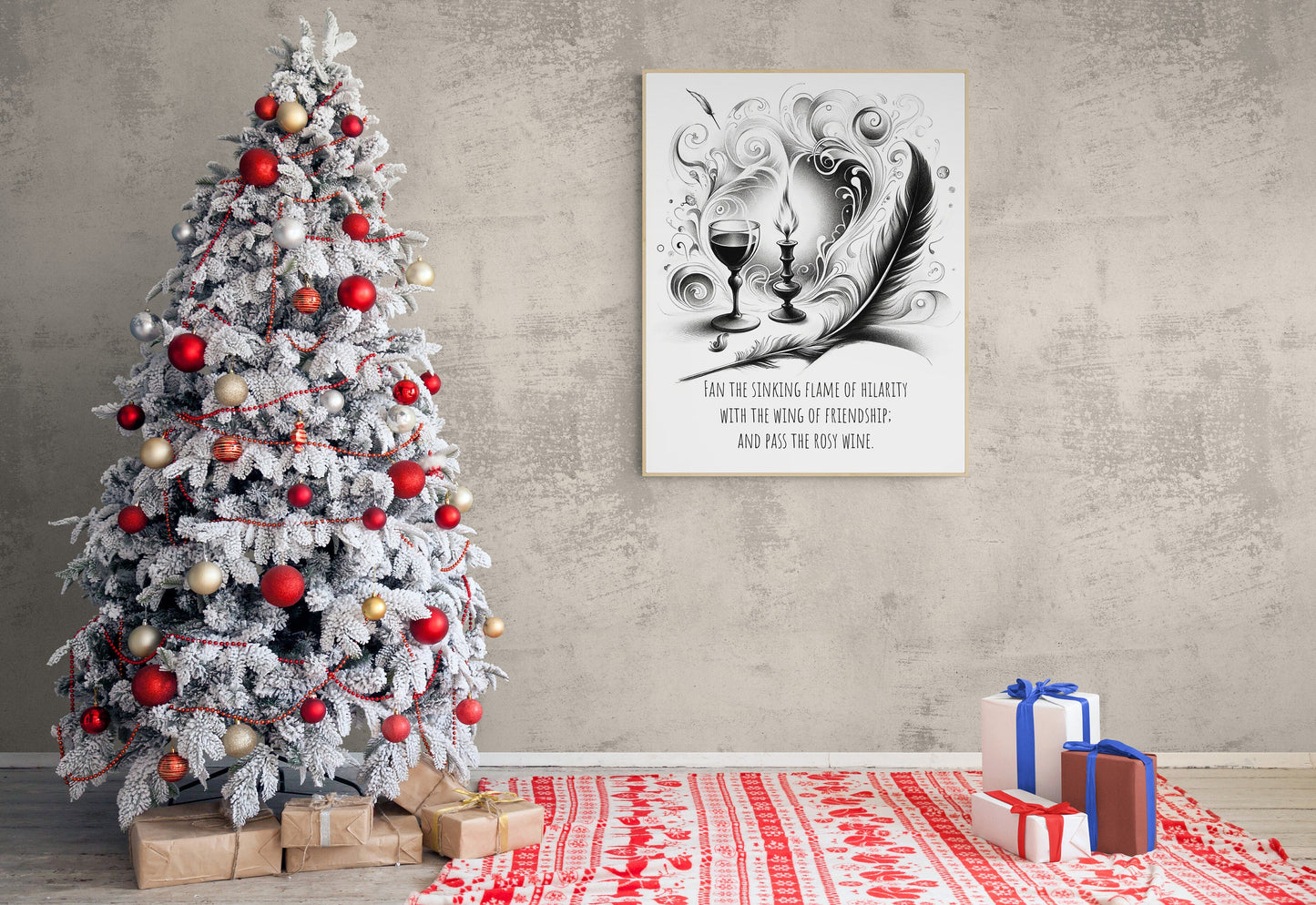 Fan the Sinking Flame of Hilarity with the Wing of Friendship; and Pass the Rosy Wine from The Old Curiosity Shop Art Print