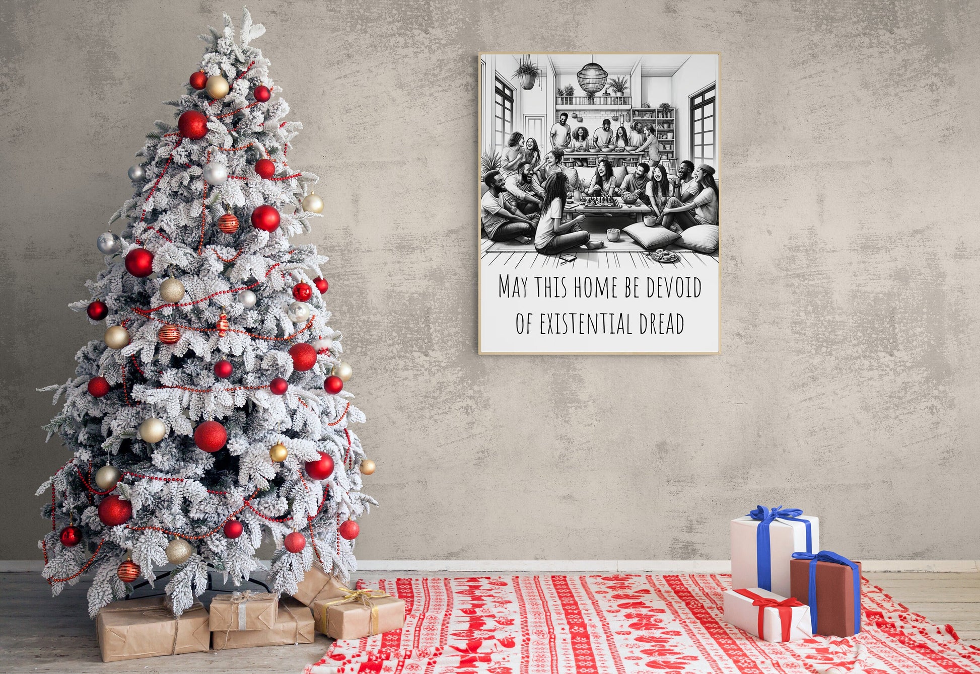 May This Home Be Devoid Of Existential Dread | Inspirational | Living Room Decor | Art Print