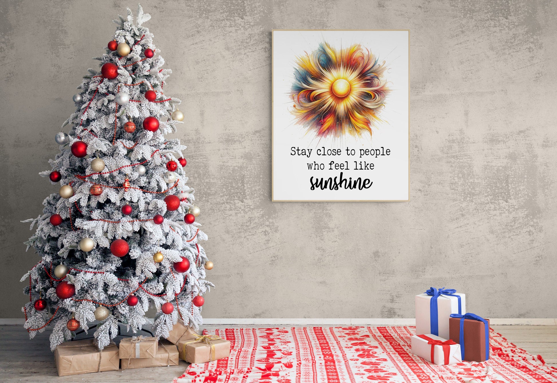 Stay Close To People Who Feel Like Sunshine Inspirational Sketch Art Print
