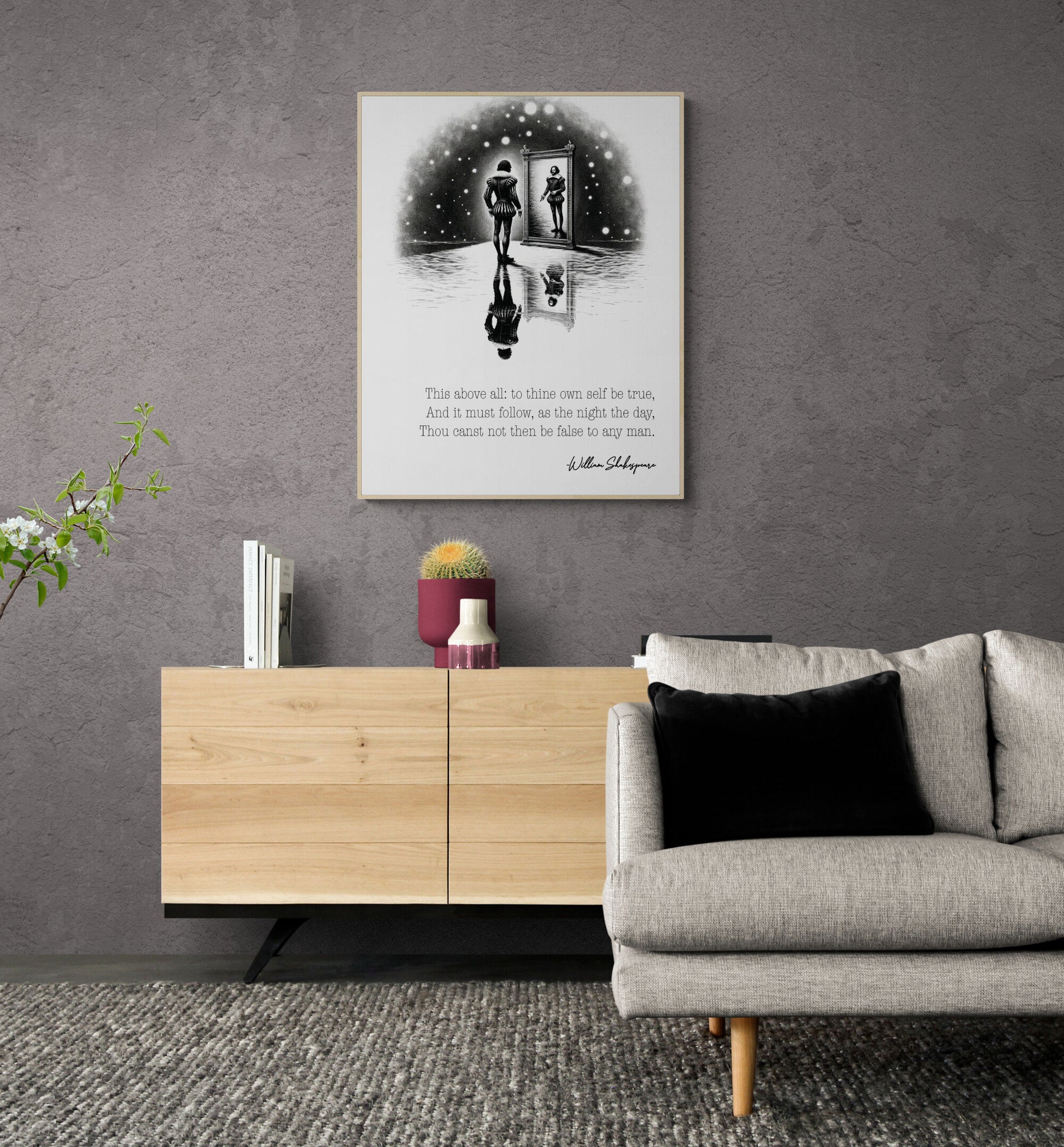 To Thine Own Self Be True by William Shakespeare from the Play Hamlet Polonius Art Print