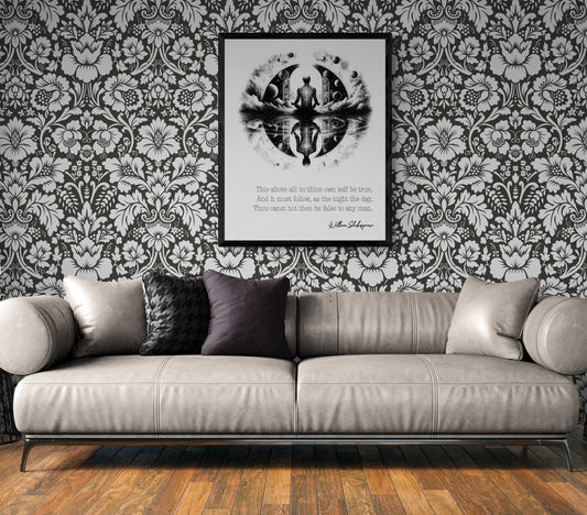 To Thine Own Self Be True by William Shakespeare from the Play Hamlet Art Print