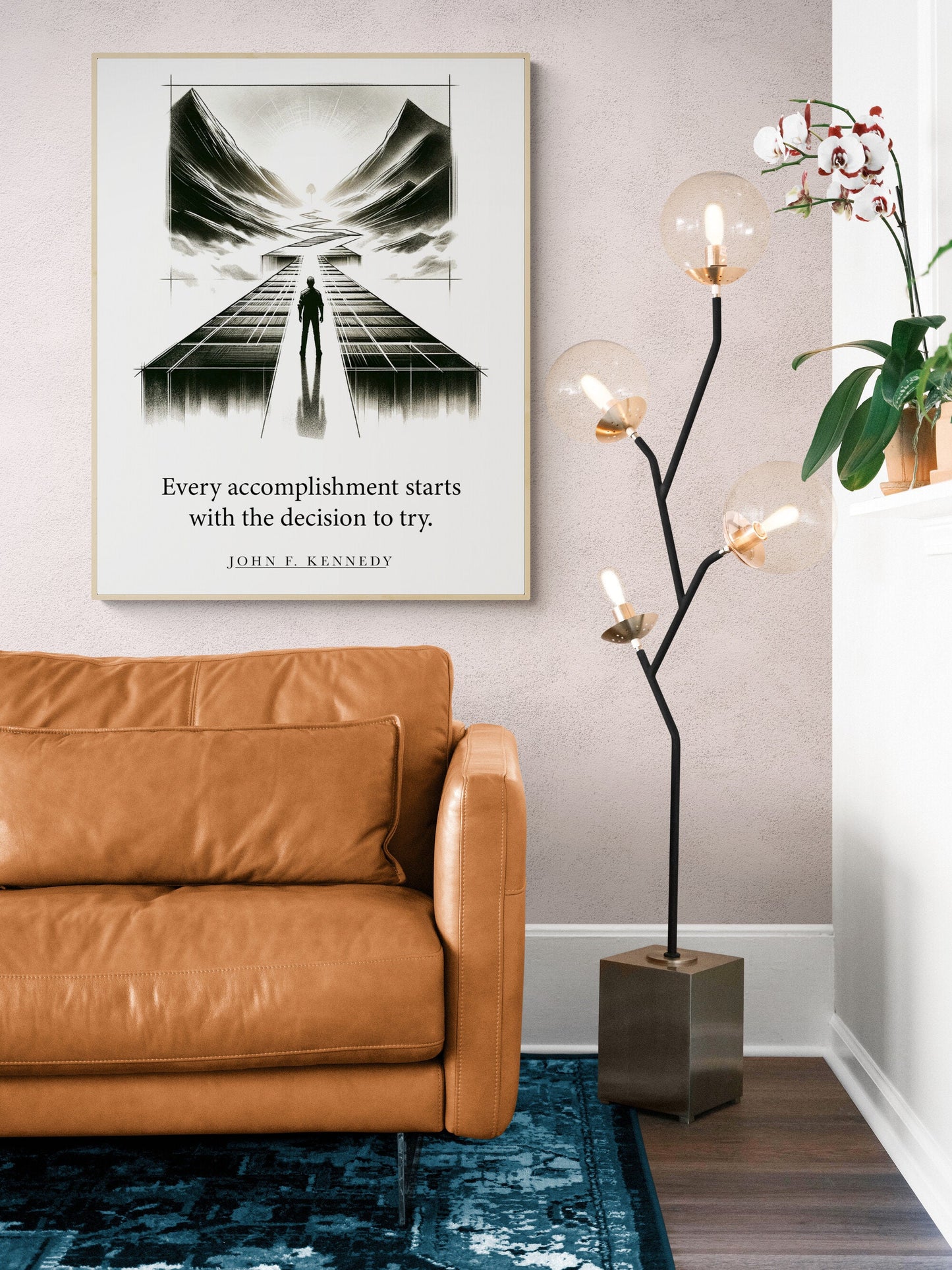 Every Accomplishment Starts With The Decision To Try from John F Kennedy JFK Art Print