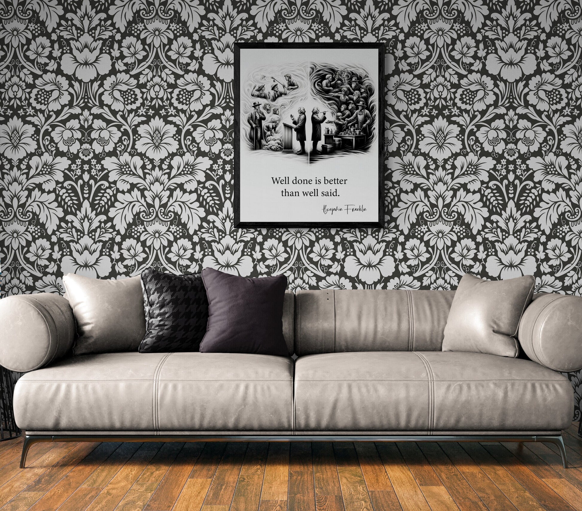 Well Done Is Better Than Well Said by Benjamin Franklin Quote Inspirational Art Print