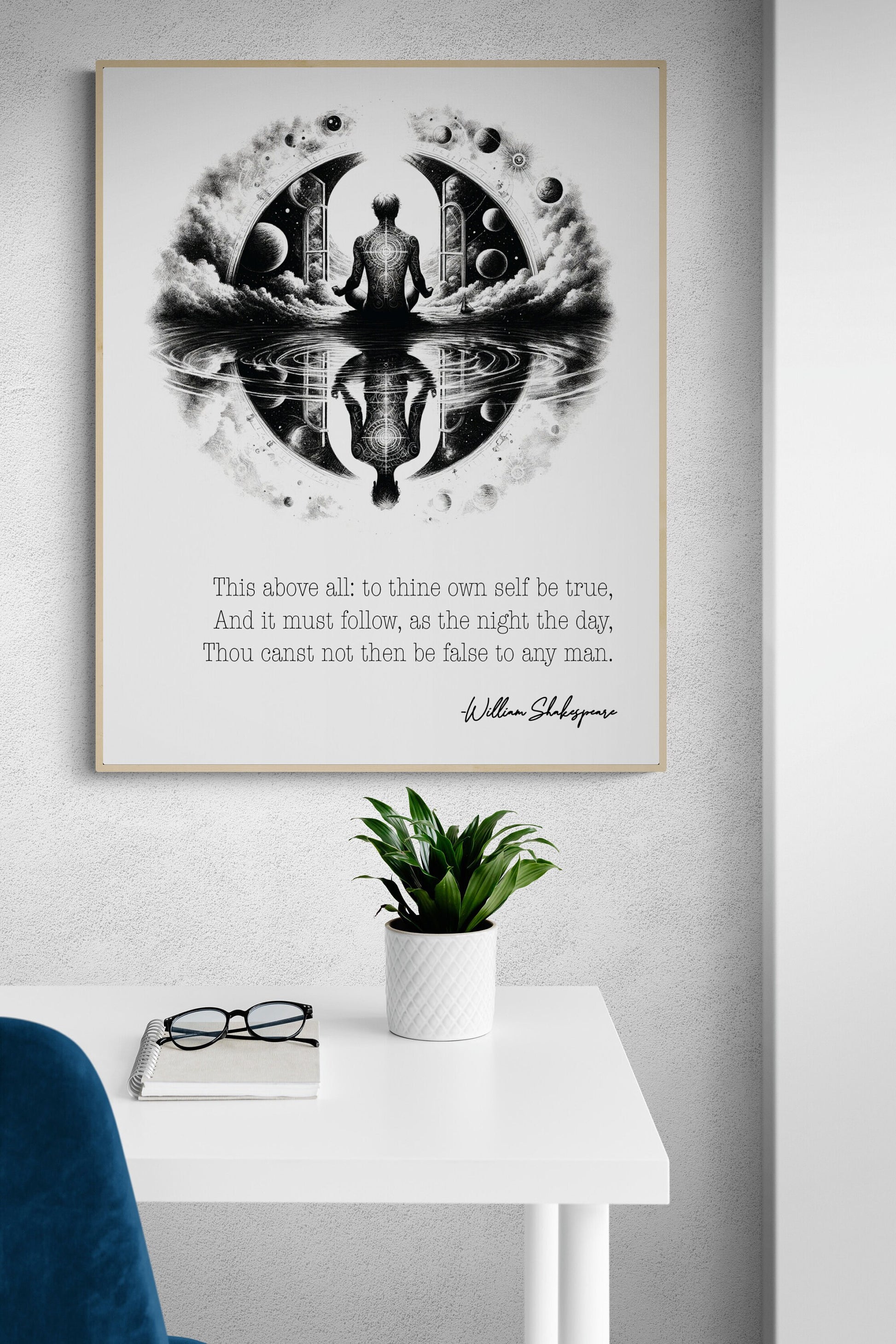 To Thine Own Self Be True by William Shakespeare from the Play Hamlet Art Print