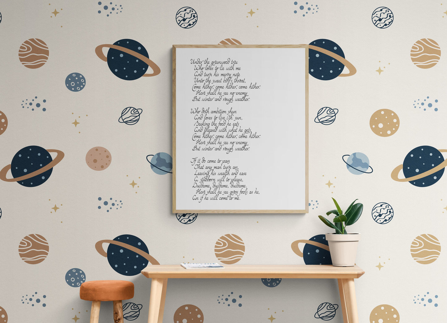 Under the Greenwood Tree by William Shakespeare's As You Like It Full Typography Art Print