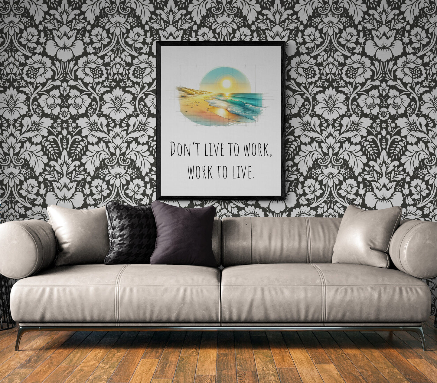 Don't Live To Work, Work To Live Healthy Life Balance Colorful Beach Art Print