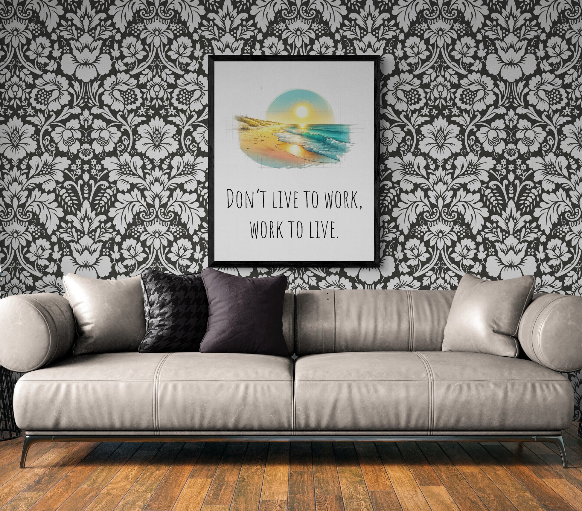 Don't Live To Work, Work To Live Healthy Life Balance Colorful Beach Art Print