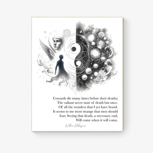 Cowards Die Many Times Before Their Deaths by William Shakespeare from Julius Caesar Art Print