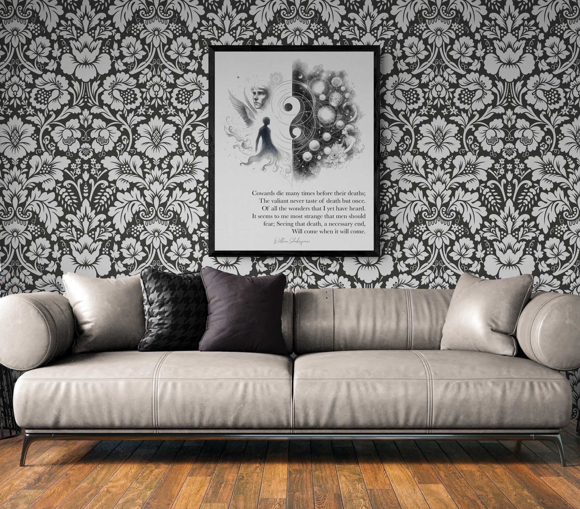 Cowards Die Many Times Before Their Deaths by William Shakespeare from Julius Caesar Art Print