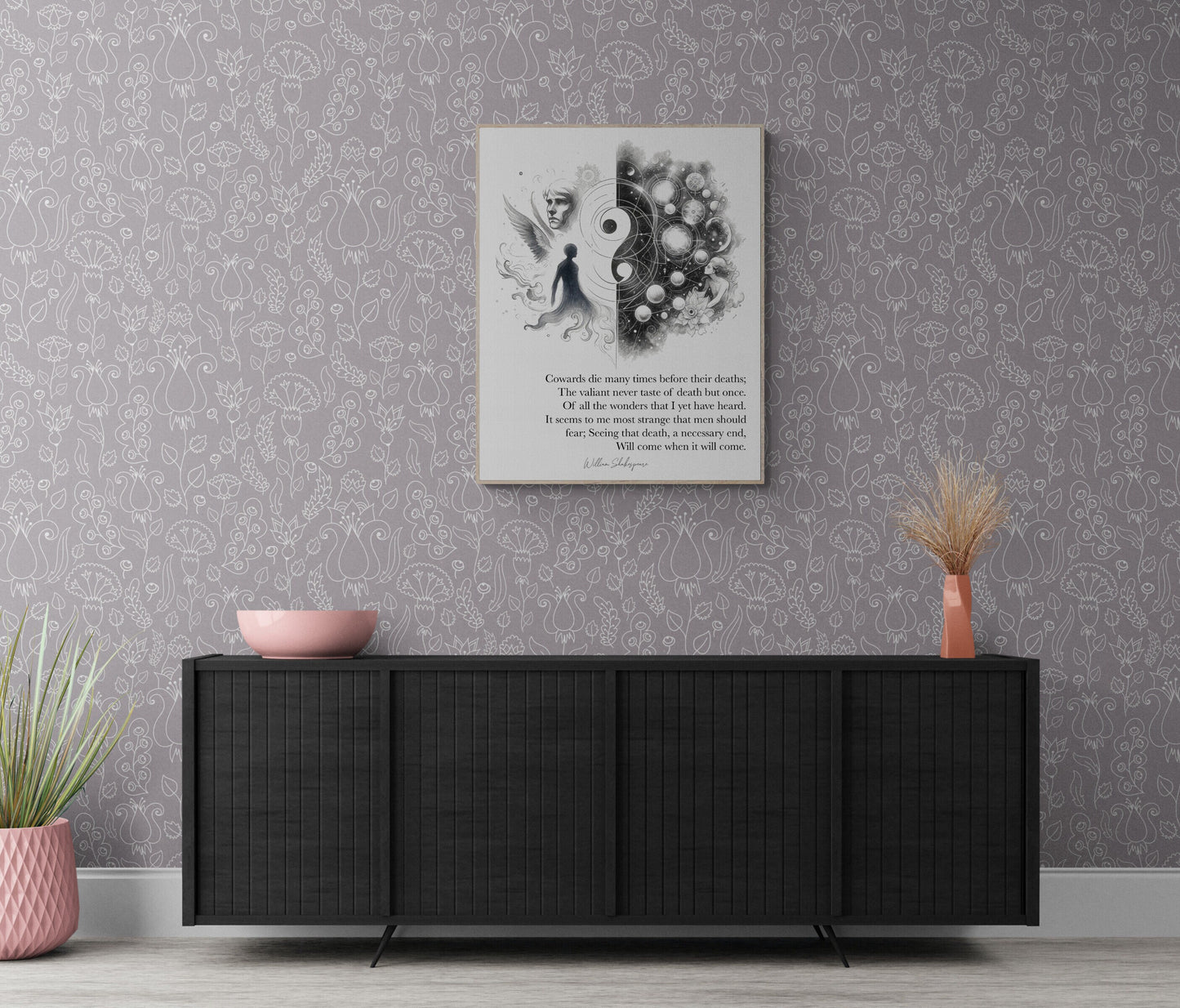 Cowards Die Many Times Before Their Deaths by William Shakespeare from Julius Caesar Art Print
