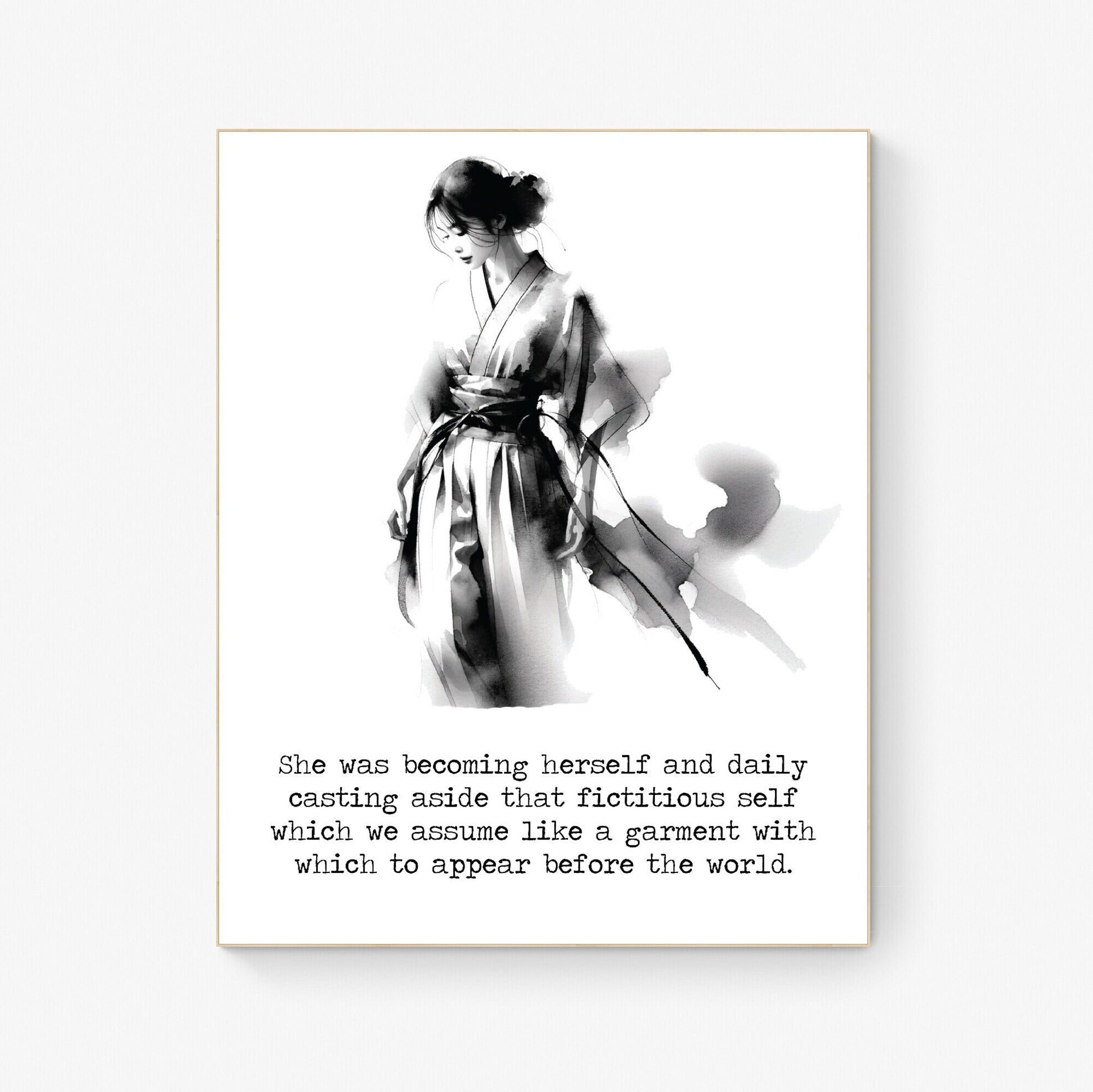 She Was Becoming Herself by Kate Chopin Ink Wash Art Print