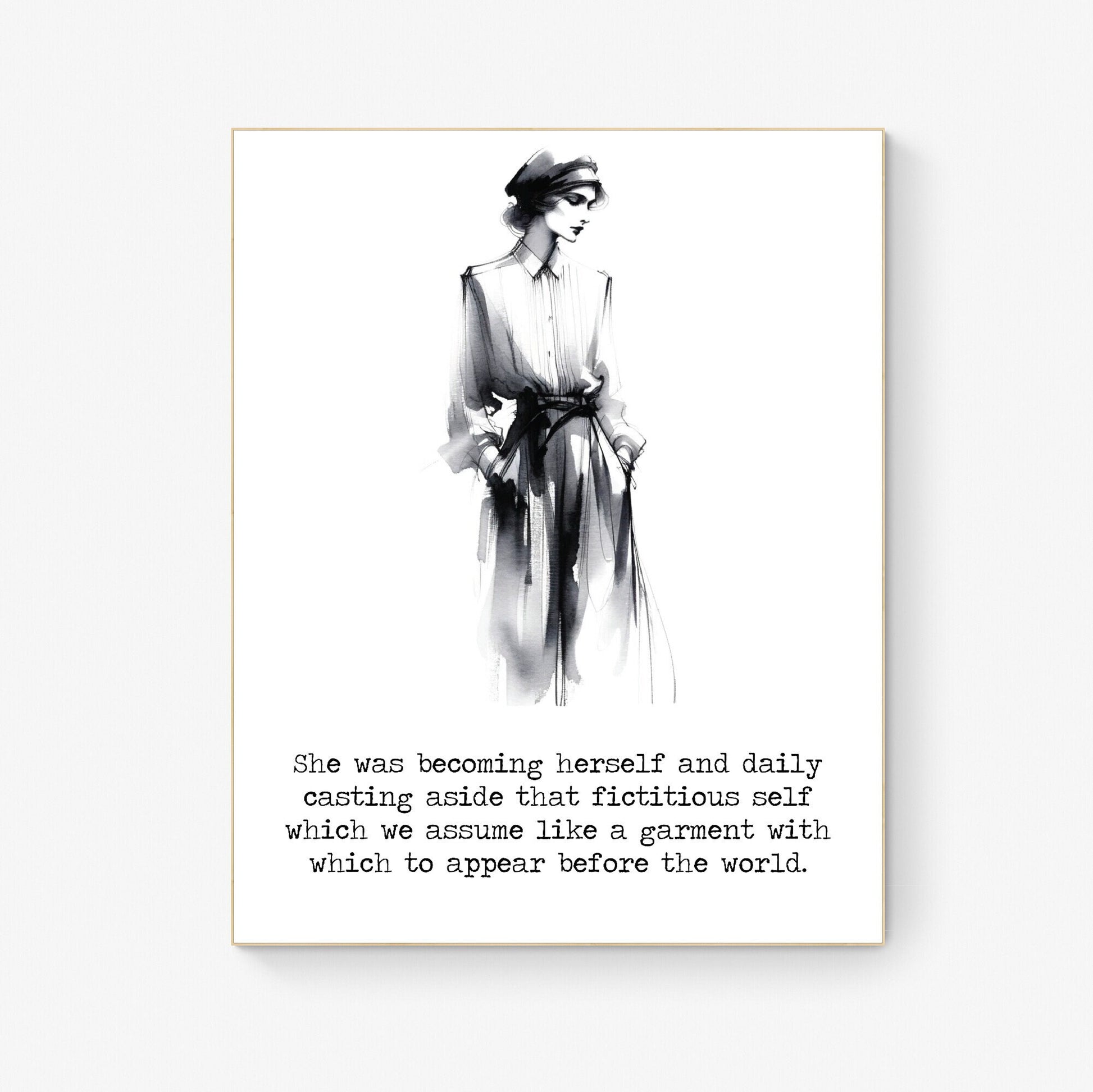 She Was Becoming Herself by Kate Chopin Golden Age Ink Wash Art Print