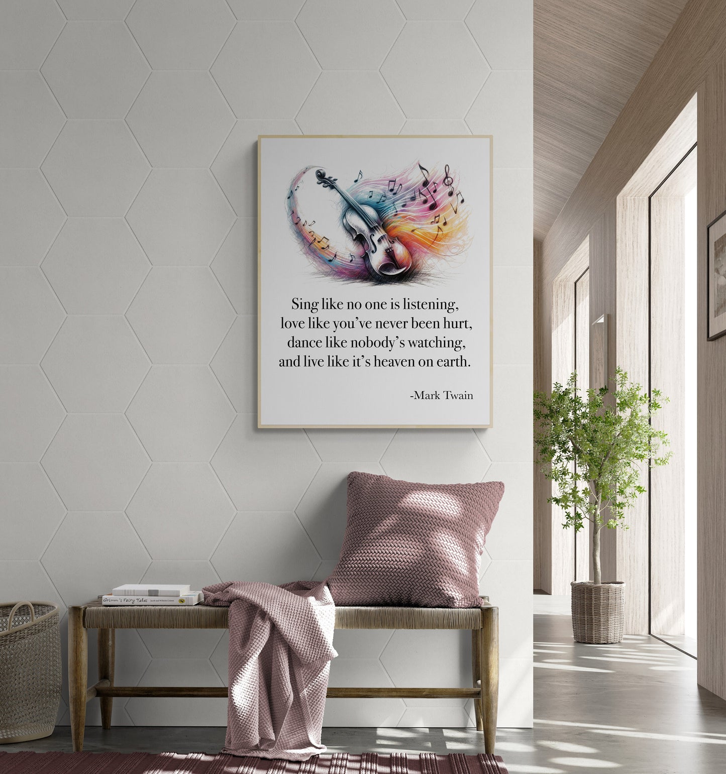 Sing Like No One's Listening Love Like You've Never Been Hurt Dance Like Nobody's Watching by Mark Twain Violin Art Print