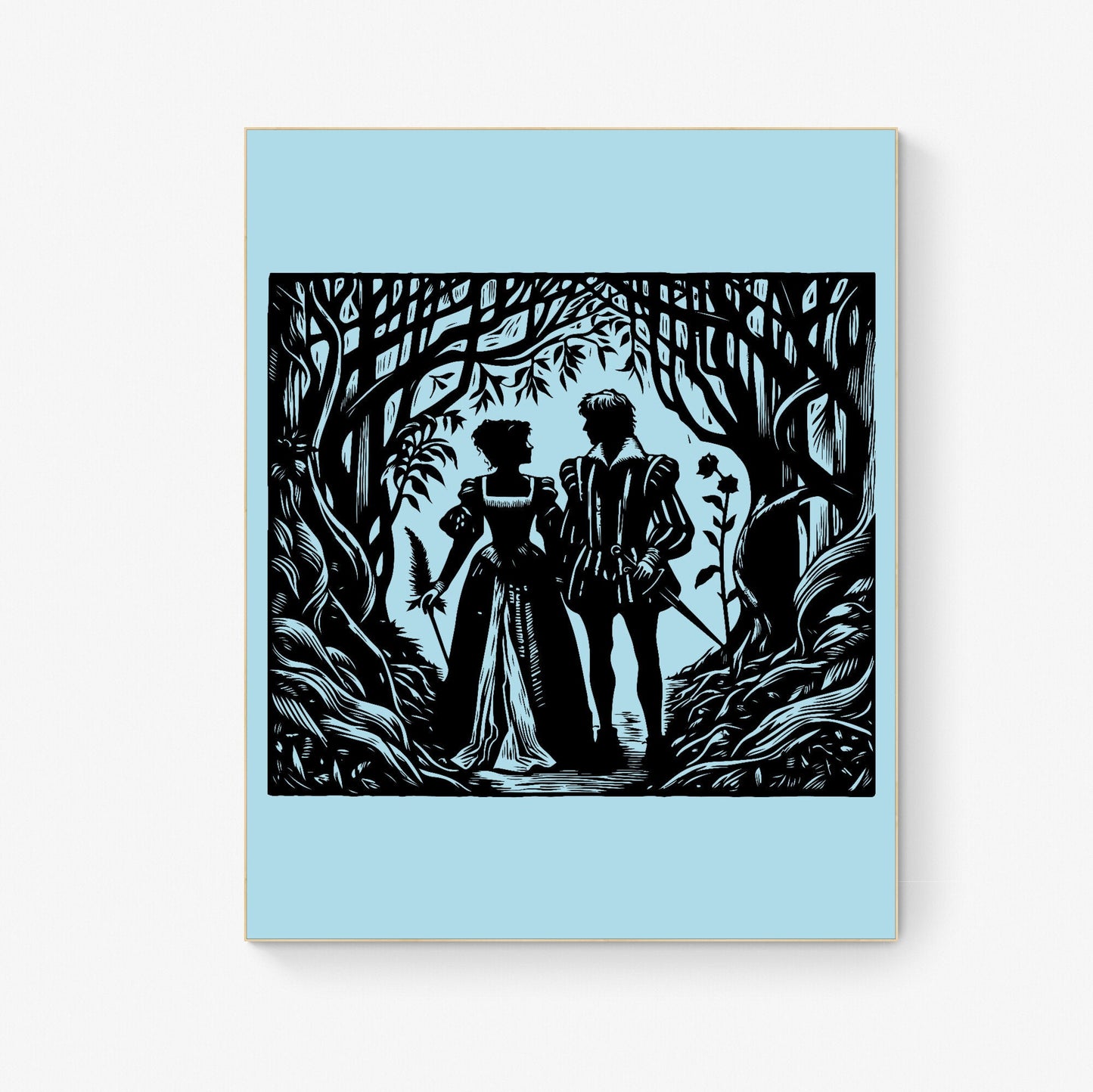 An Enchanted Walk Through The Forest of Arden Rosalind and Orlando William Shakespeare Lithograph Art Print