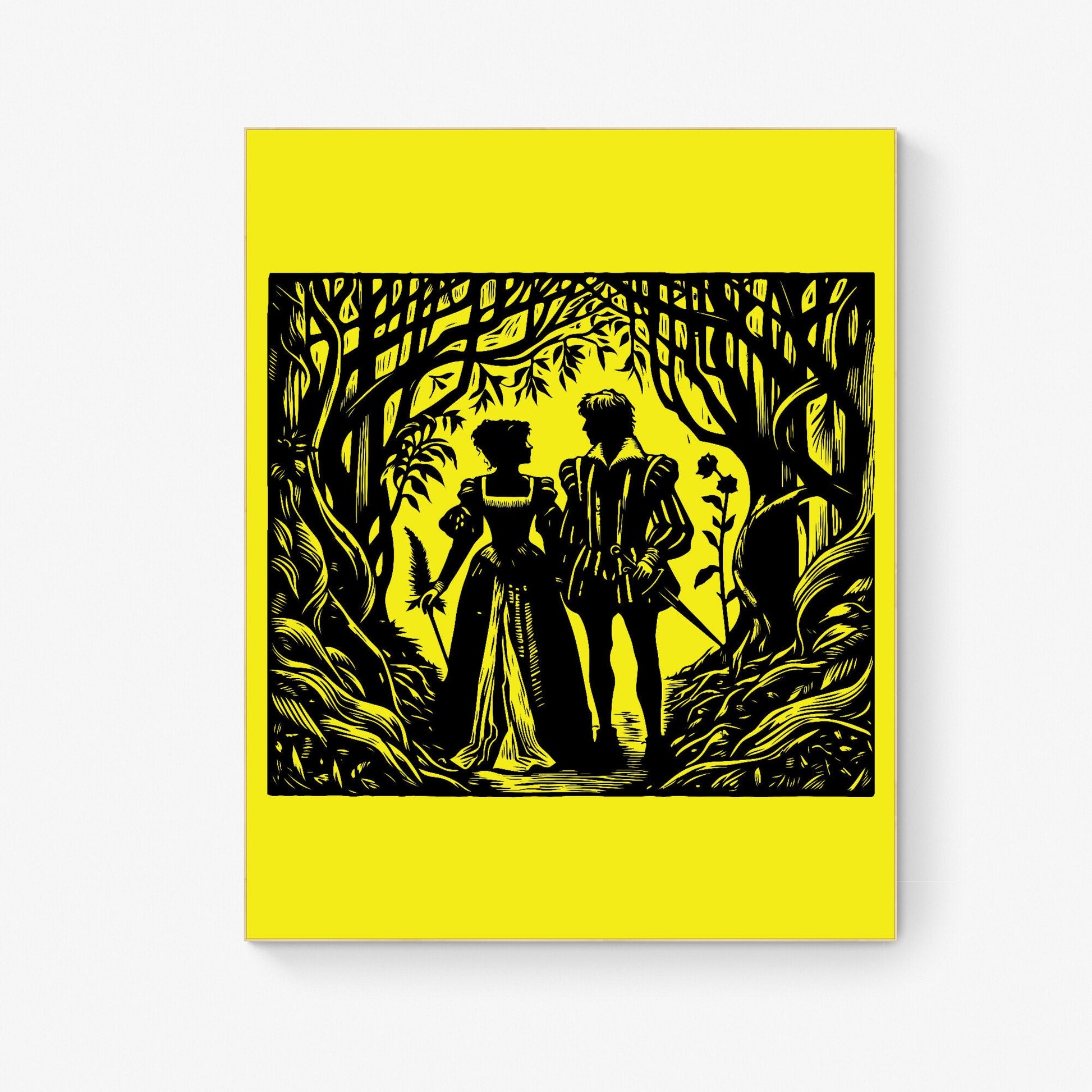 An Enchanted Walk Through The Forest of Arden Rosalind and Orlando William Shakespeare Lithograph Art Print